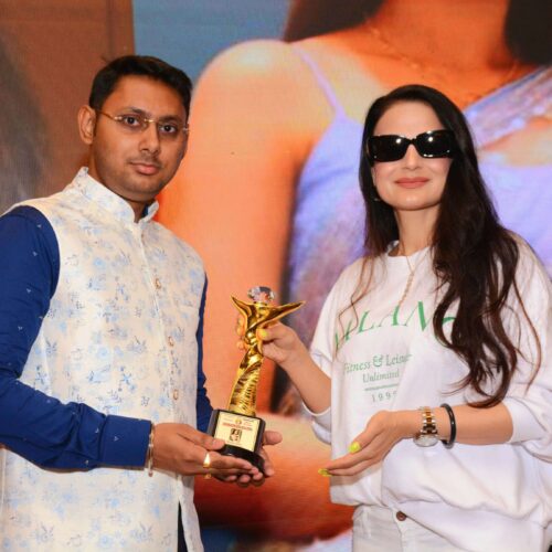 Astrologer Debraj Acharya with Bollywood Actress Ameesha Patel
