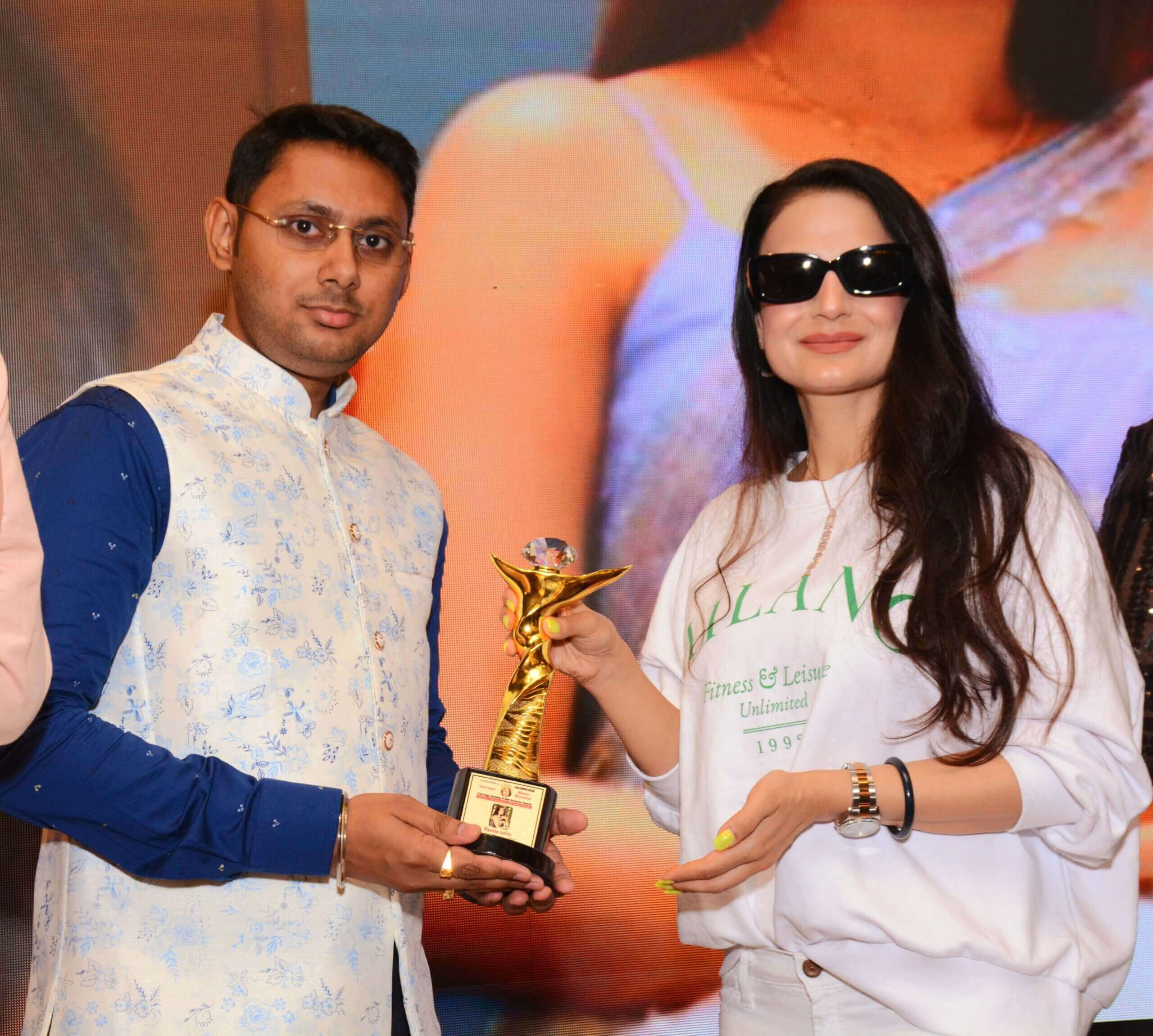 Astrologer Debraj Acharya with Bollywood Actress Ameesha Patel
